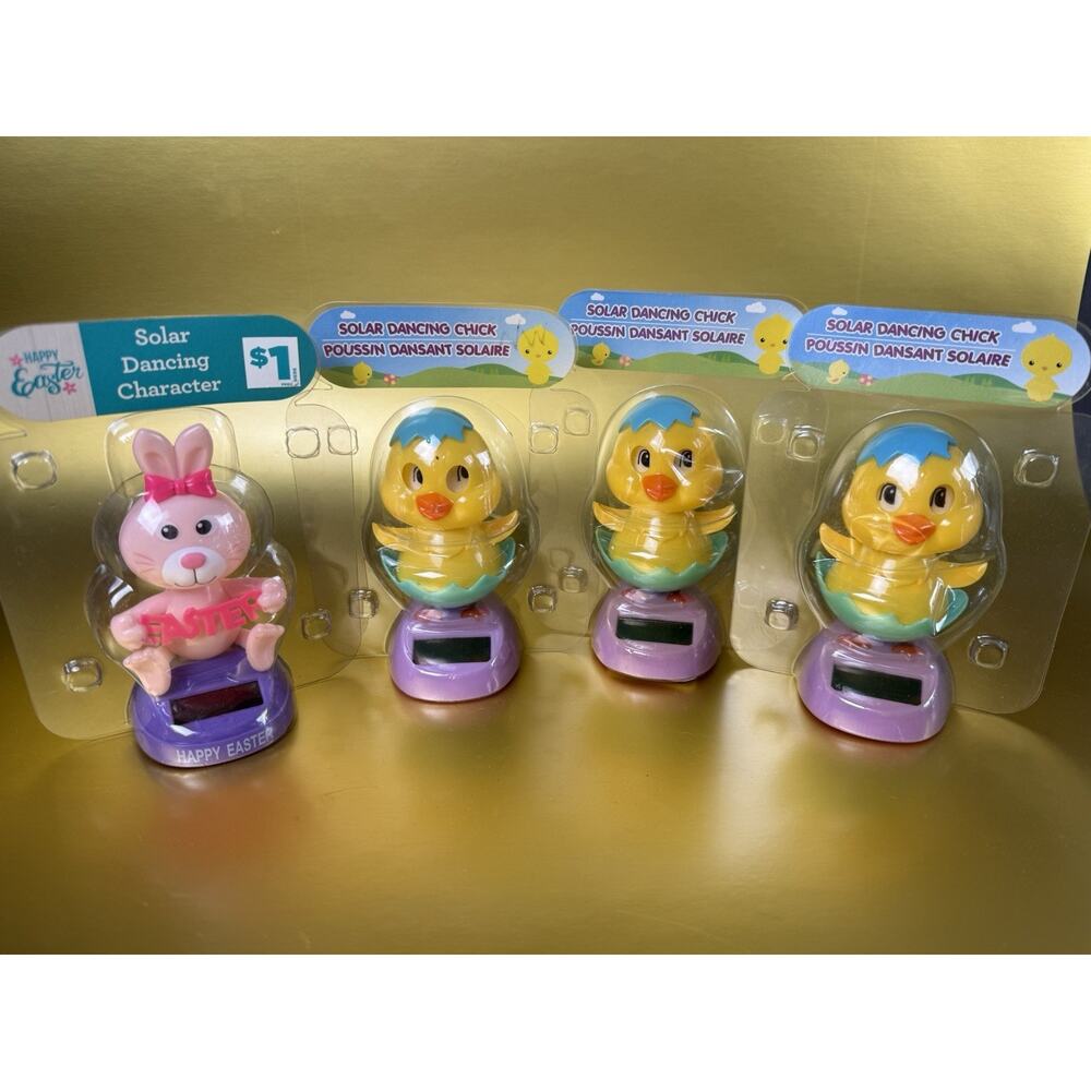 NEW Easter Solar Dancing Sun Catcher Bunny Chick Spring NIB Lot of 4